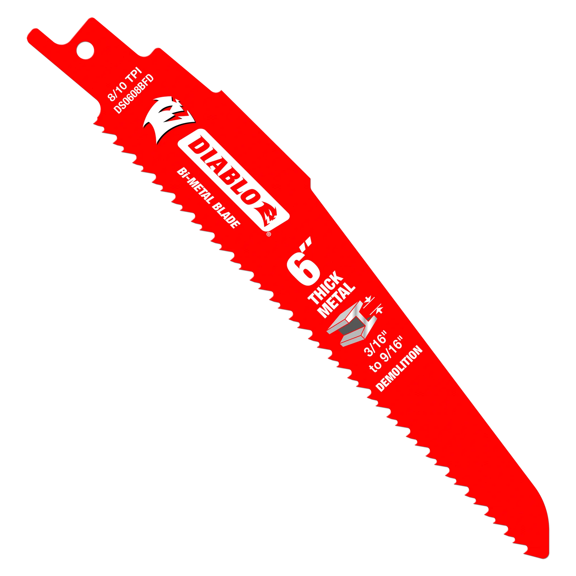Diablo 6 in. 8/10 TPI Bi-Metal Reciprocating Saw Blade for Thick Metal/Demolition(5 Pack)