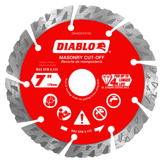 Diablo 7 in. Diamond Segmented Cut-Off Discs for Masonry