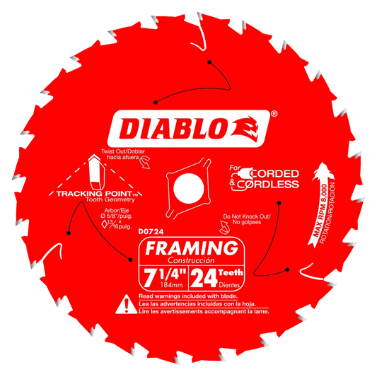 DIABLO 7-1/4 in. x 24 Tooth Framing Saw Blade
