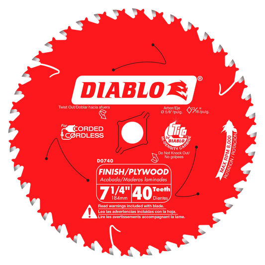 Diablo D0740A 7-1/4 in. x 40 Tooth Finish Saw Blade