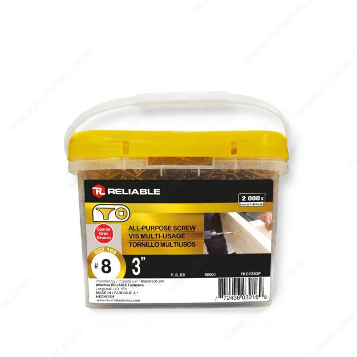 All-purpose Construction Screw 8 x 3"(Golden Screw) 2000 Pail