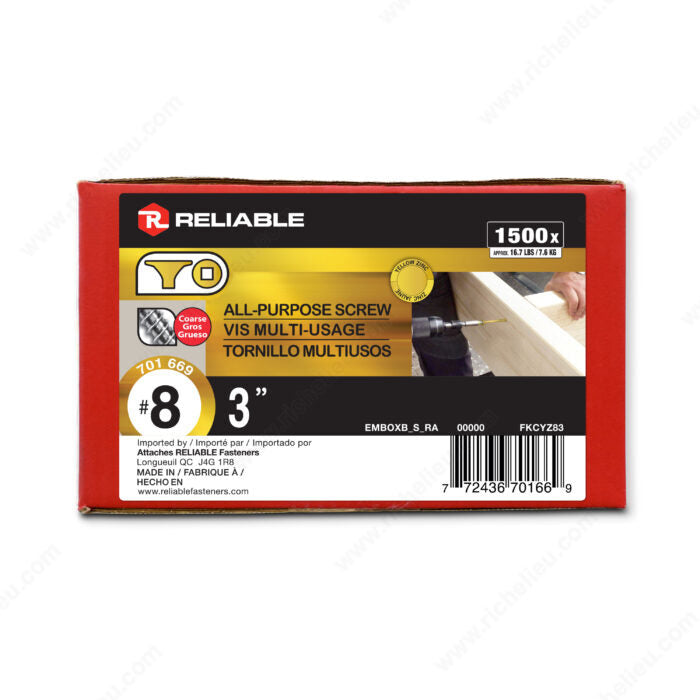 All-Purpose Construction Screw 8x3" Golden Screw