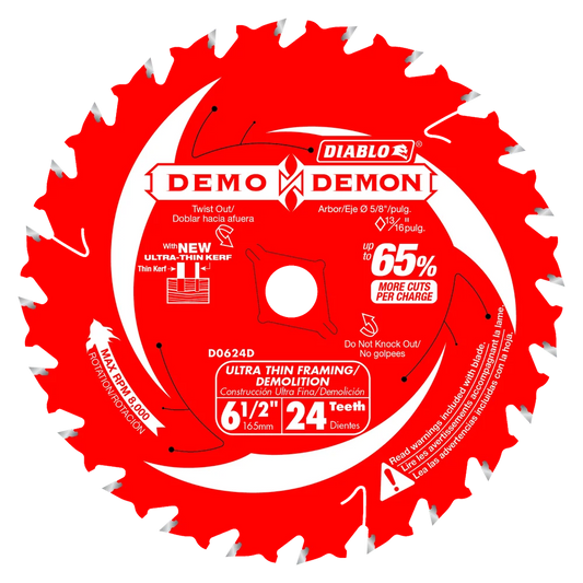 Diablo 6-1/2 in. 24-Tooth Ultra-Thin Framing/Demolition Saw Blade