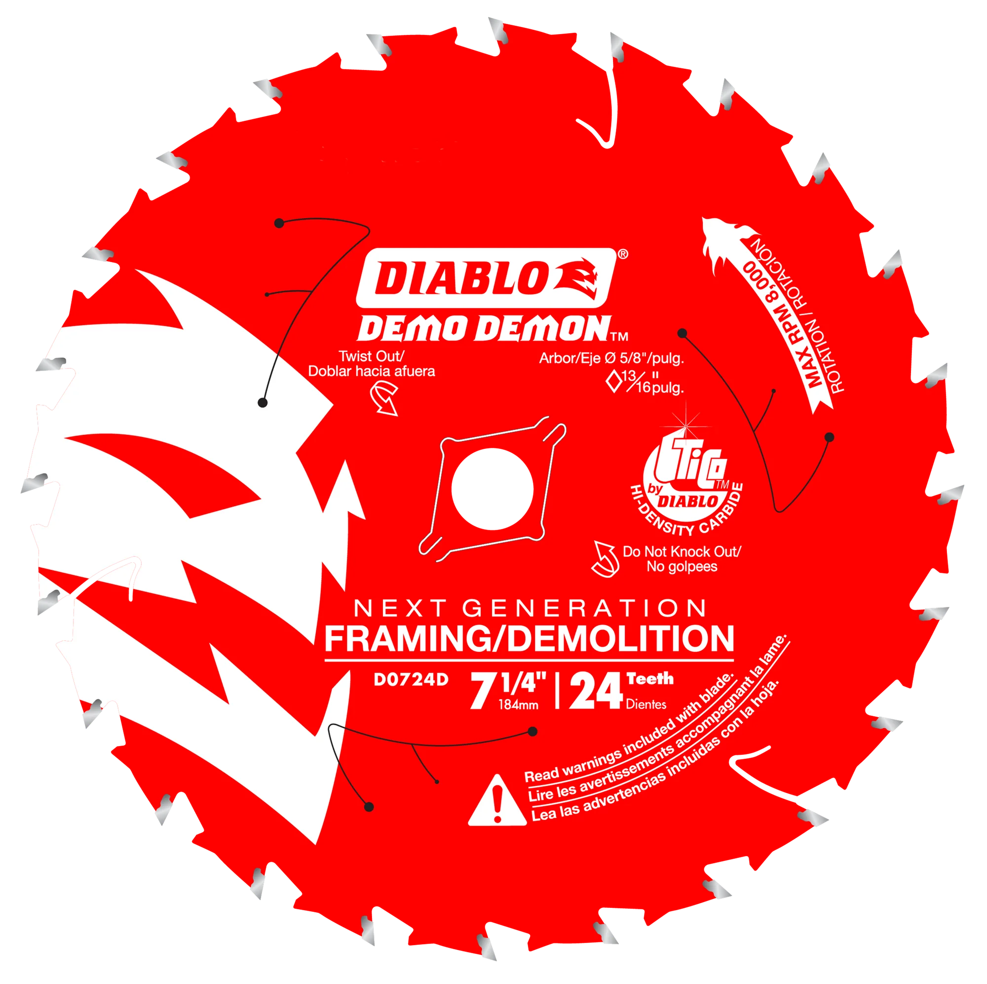 DIABLO 7-1/4" Demolition Circular Saw Blade - 24T Carbide 2 Pack