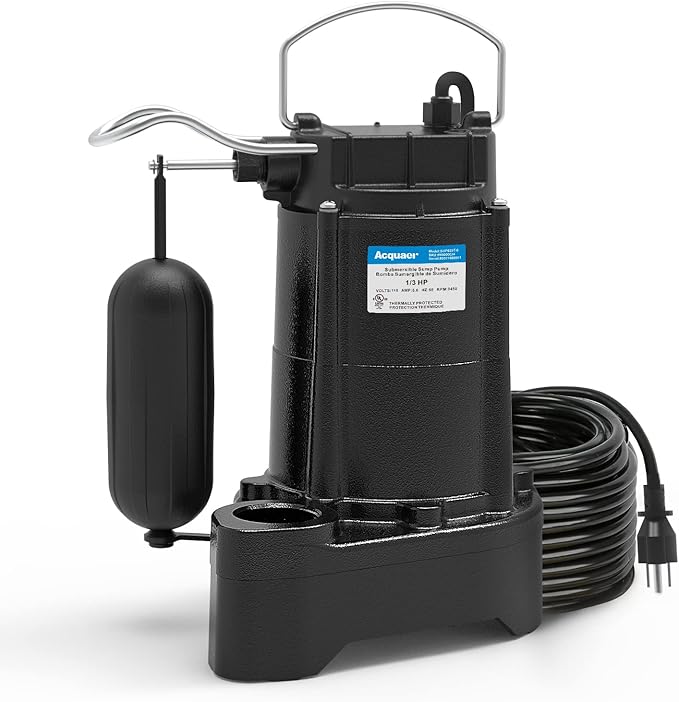 Sump Pump Machine 1/3 HP – Cast Iron with Vertical Float Switch