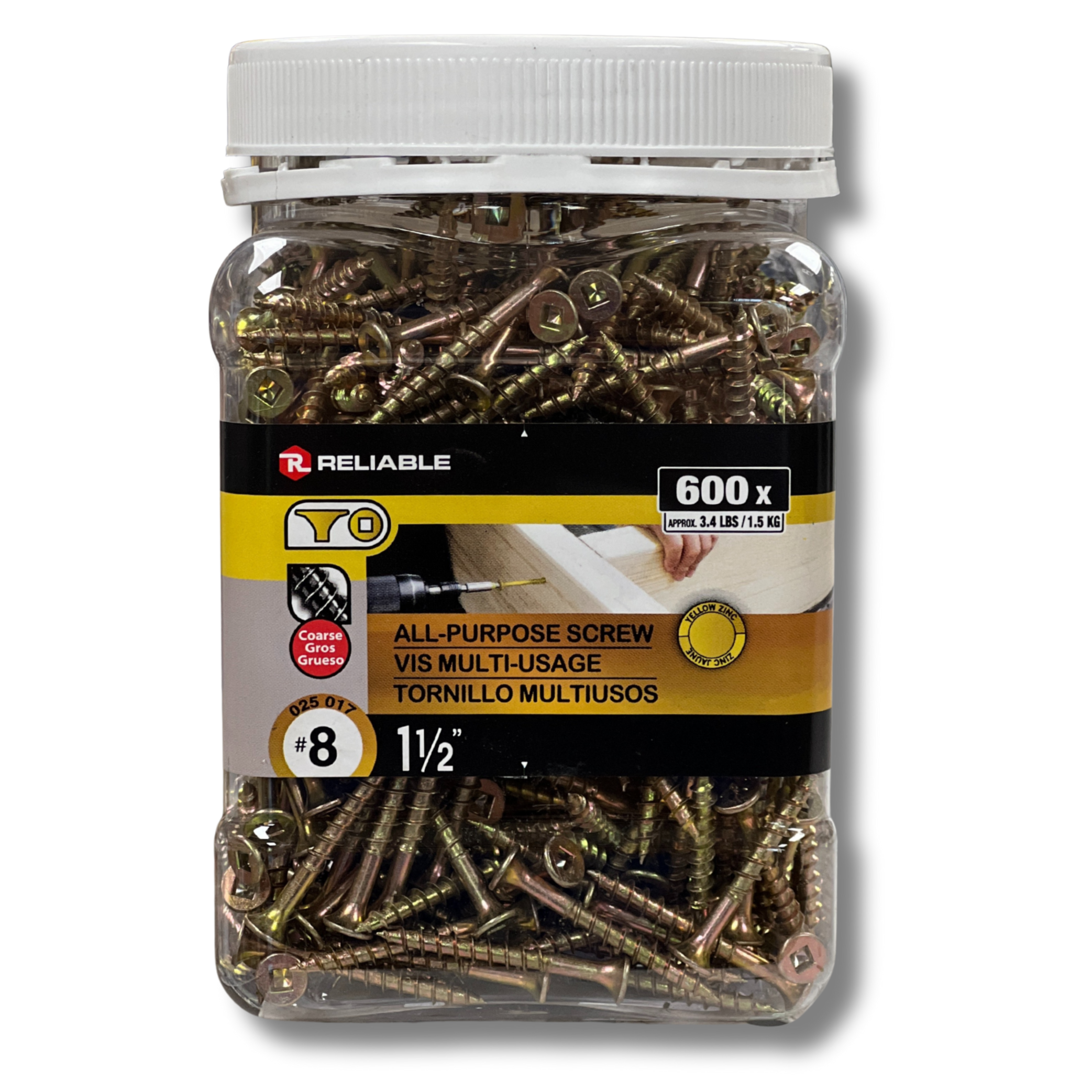 All Purpose Construction Screw 8x1-1/2 (600)jar (Golden Screw)