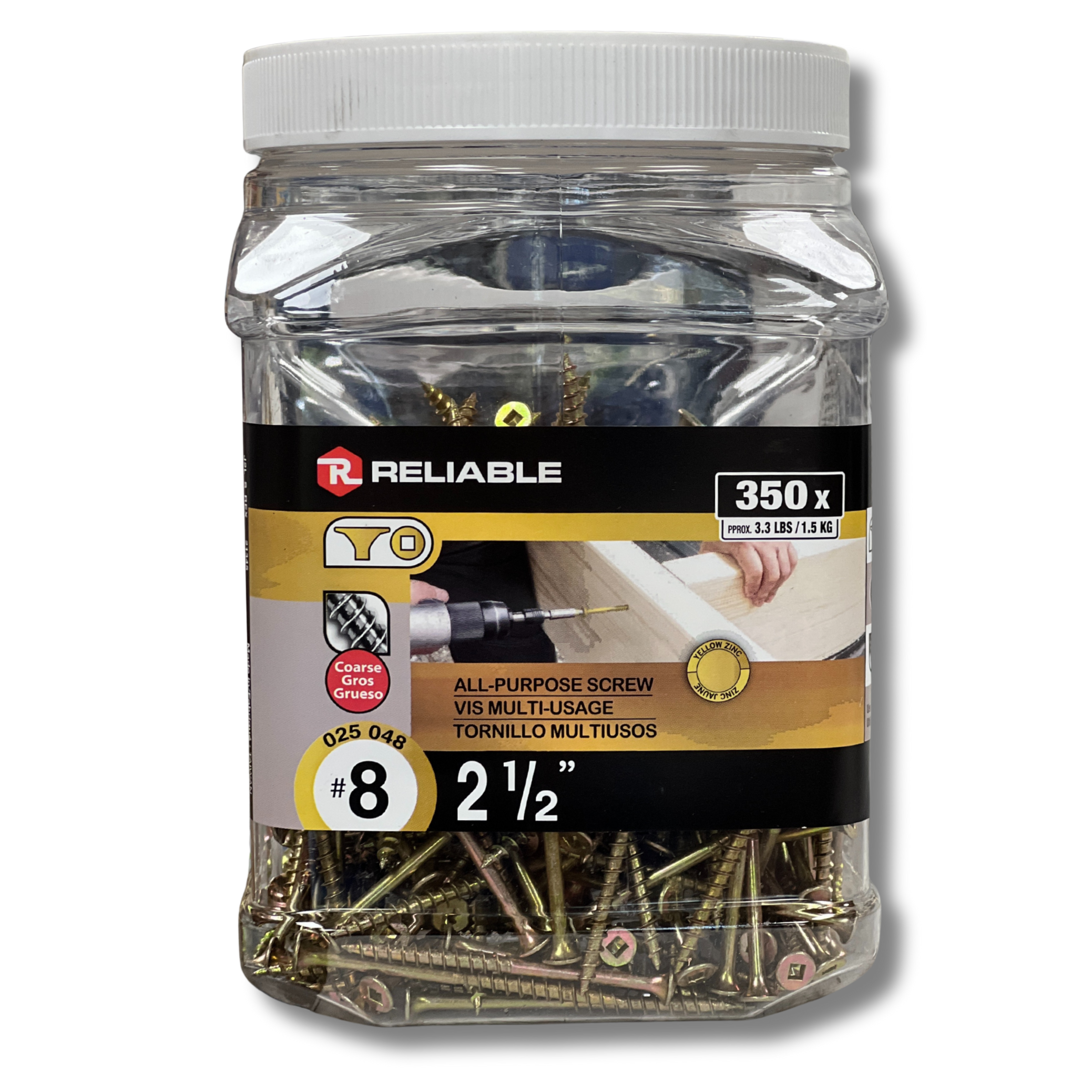 Construction Screw 8 X 2-1/2"(350) Jar Golden Screw