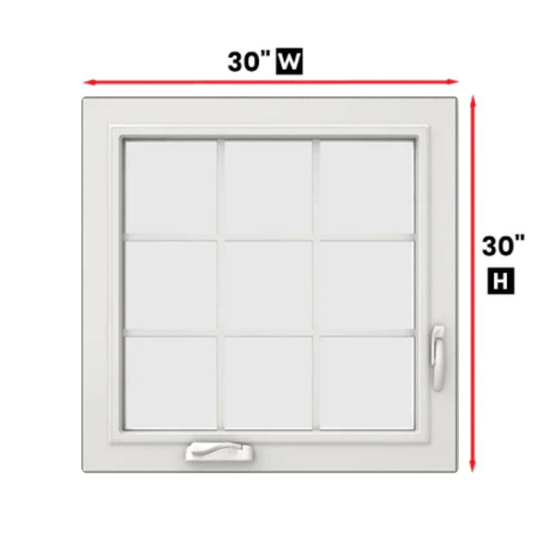 Casment Window 30-inch W x 30-inch H