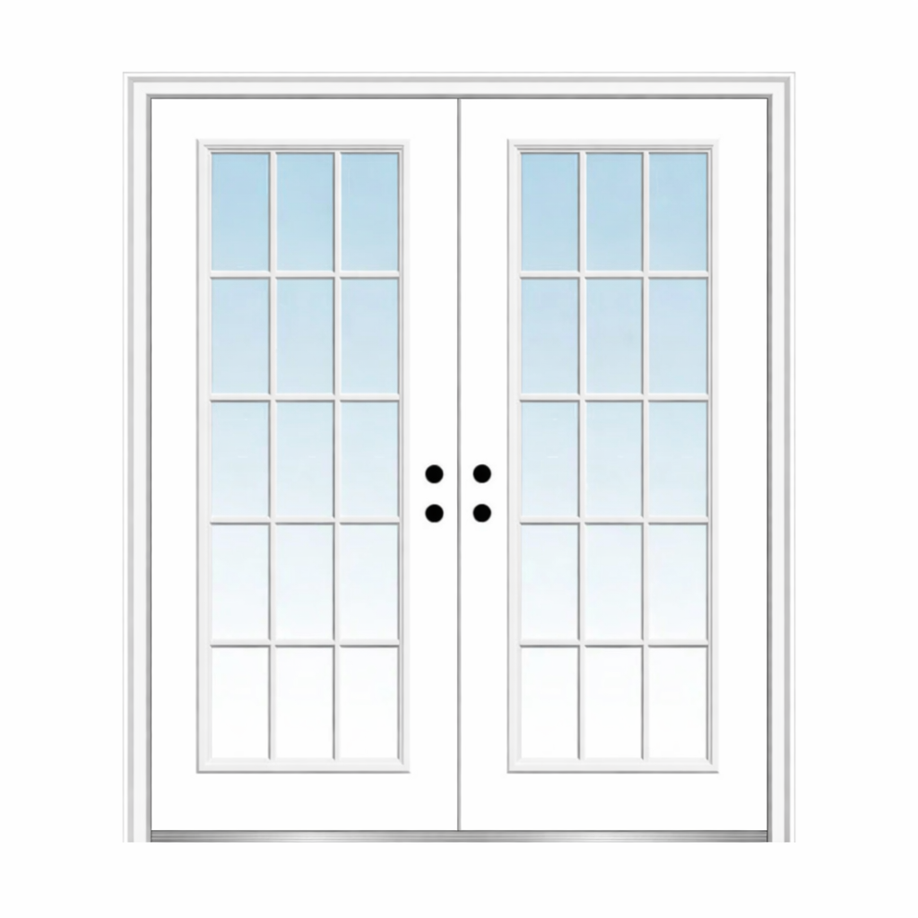 Double Full Glass Steel Insulated Doors