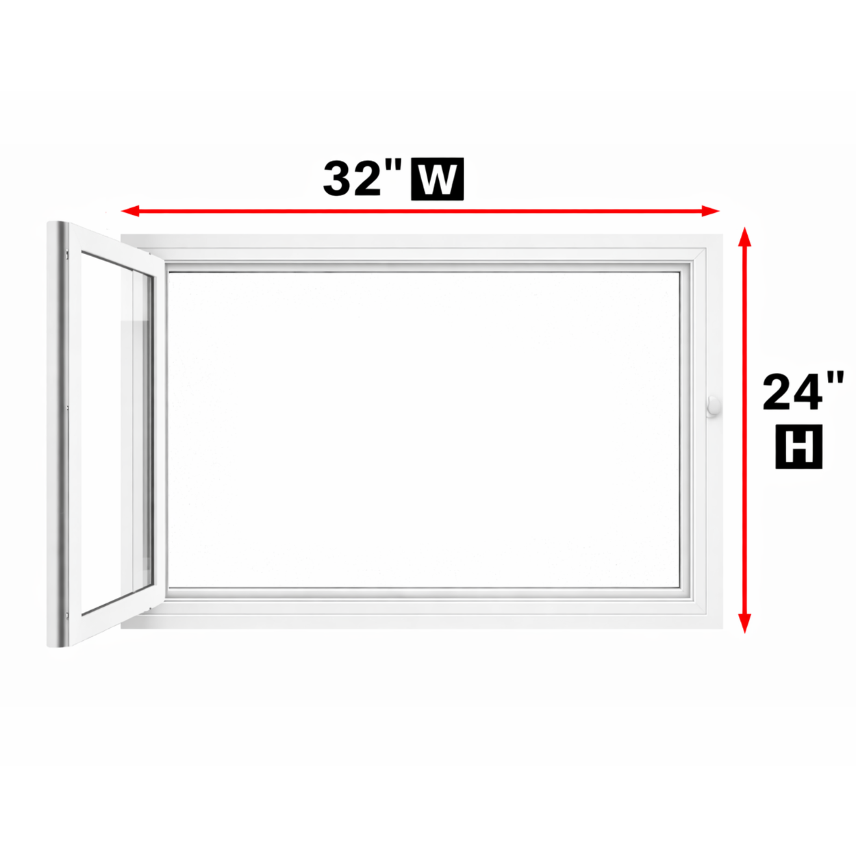 Hopper/Egress Window 32-inch W x 24-inch H