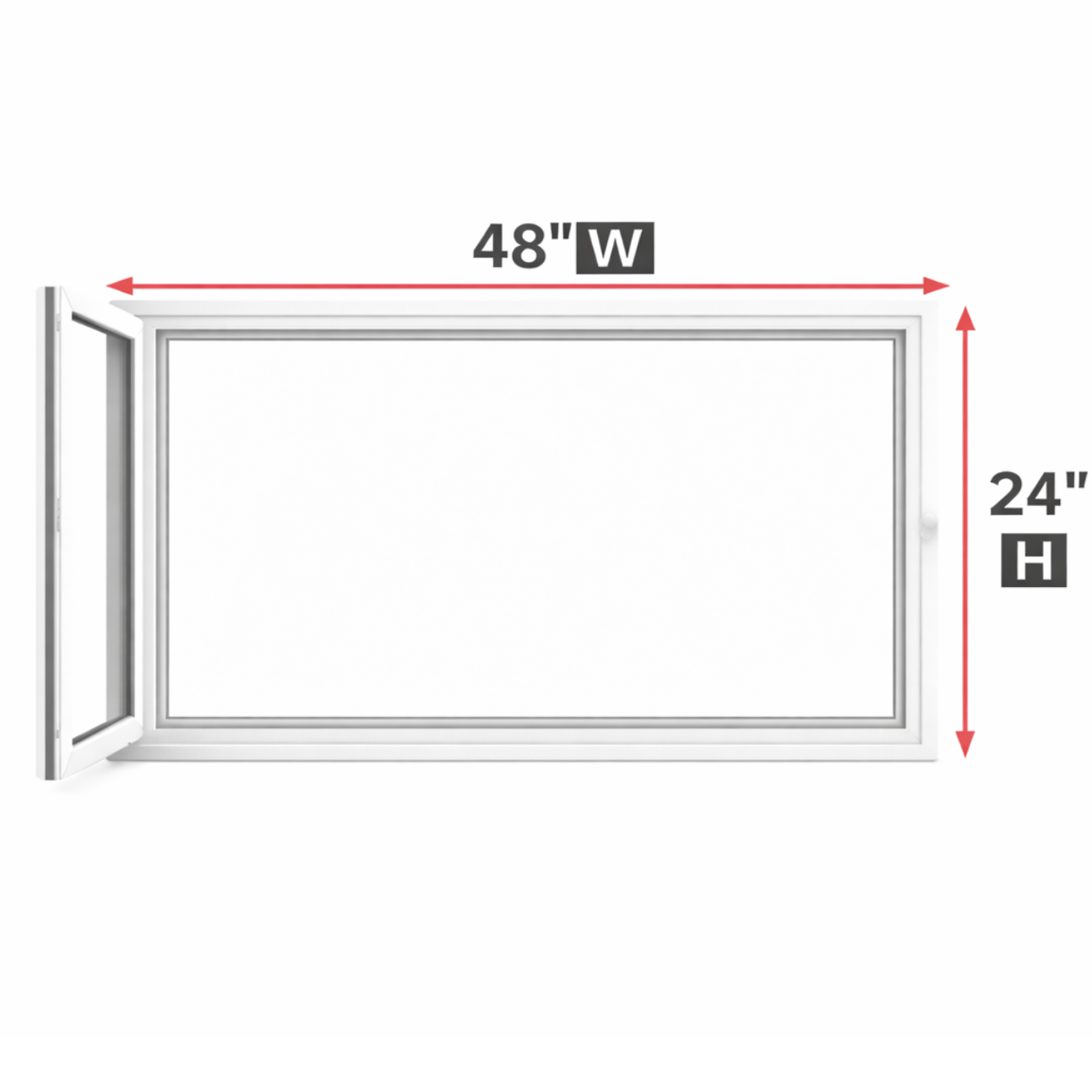 Hopper/Egress Window 48-inch W x 24-inch H