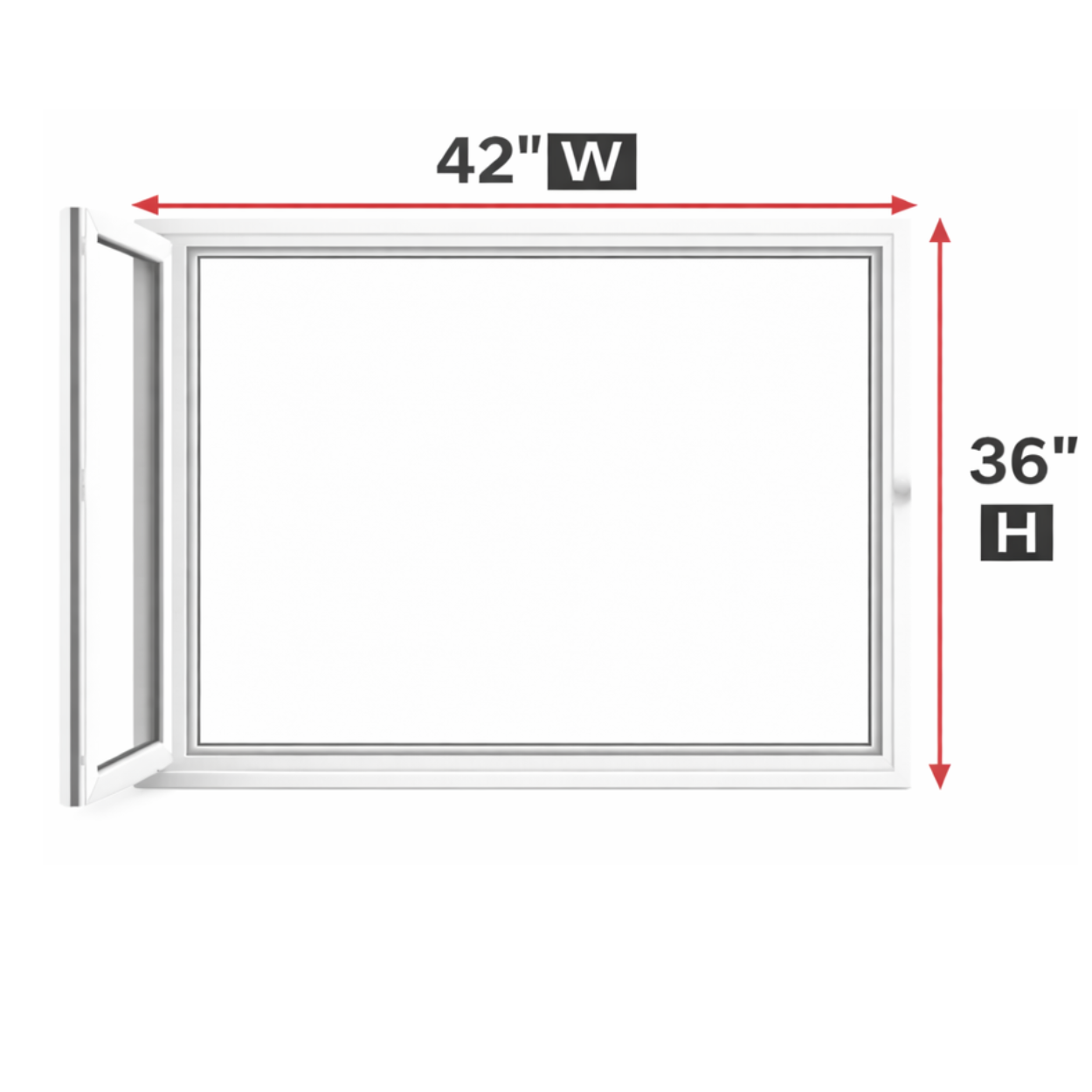 Hopper/Egress Window 42-inch W x 36-inch H