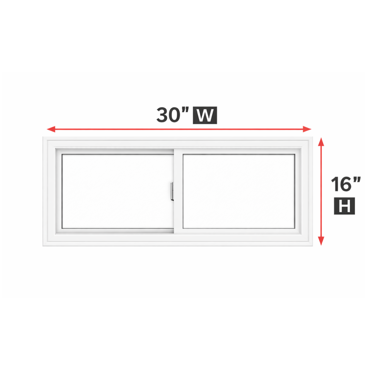 Double Slider Window 30-inch W x 16-inch H
