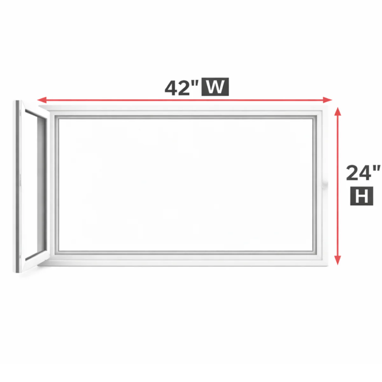 Hopper/Egress Window 42-inch W x 24-inch H
