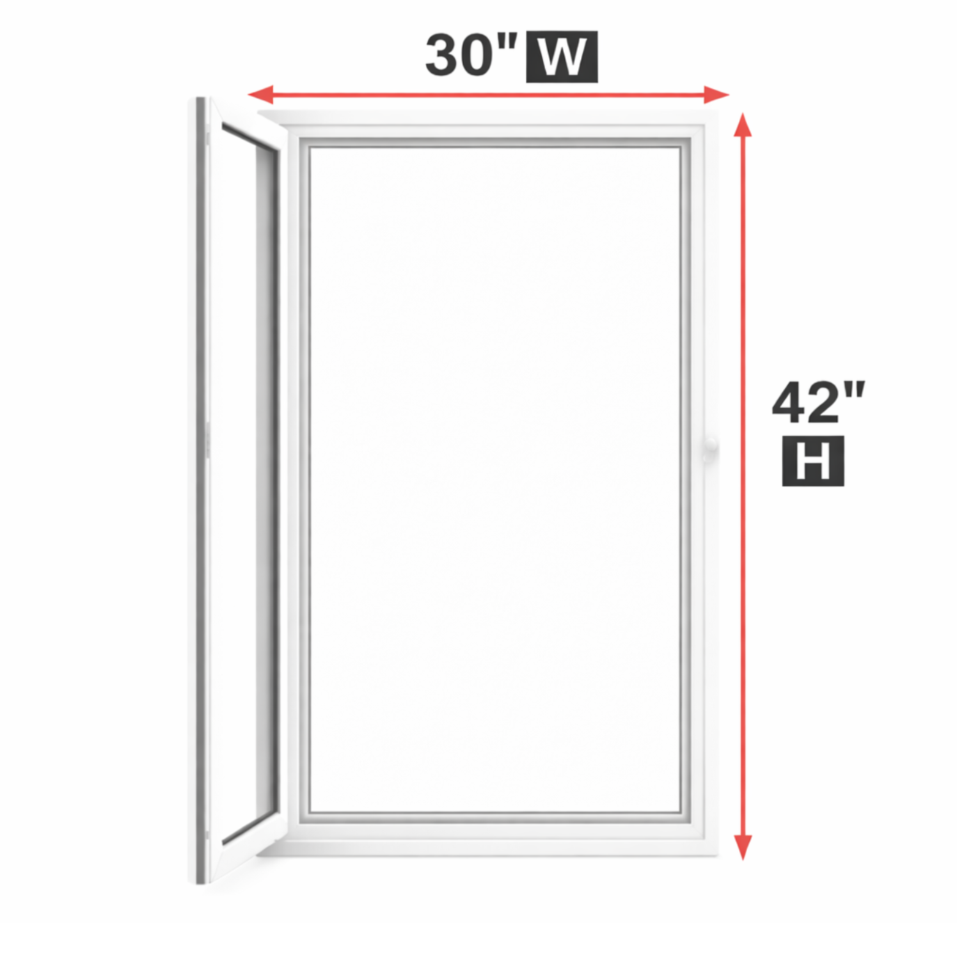 Hopper/Egress Window 30-inch W x 42-inch H