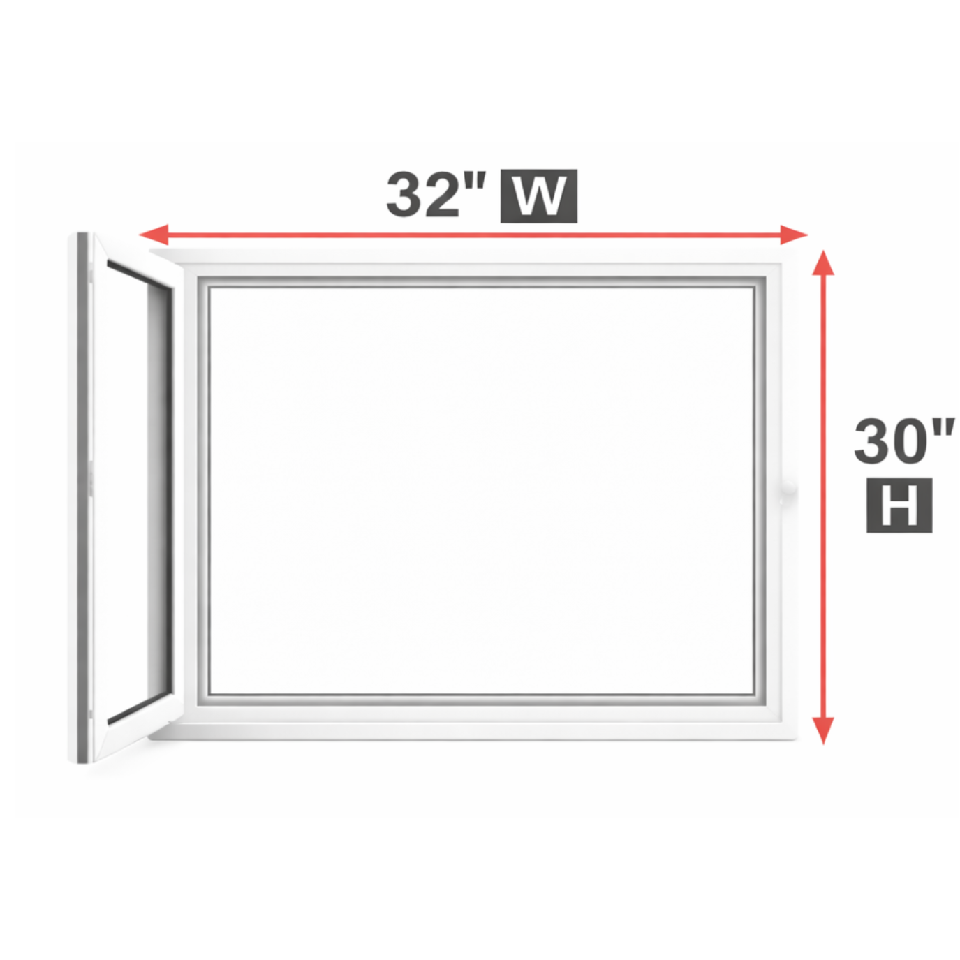 Hopper/Egress Window 32-inch W x 30-inch H