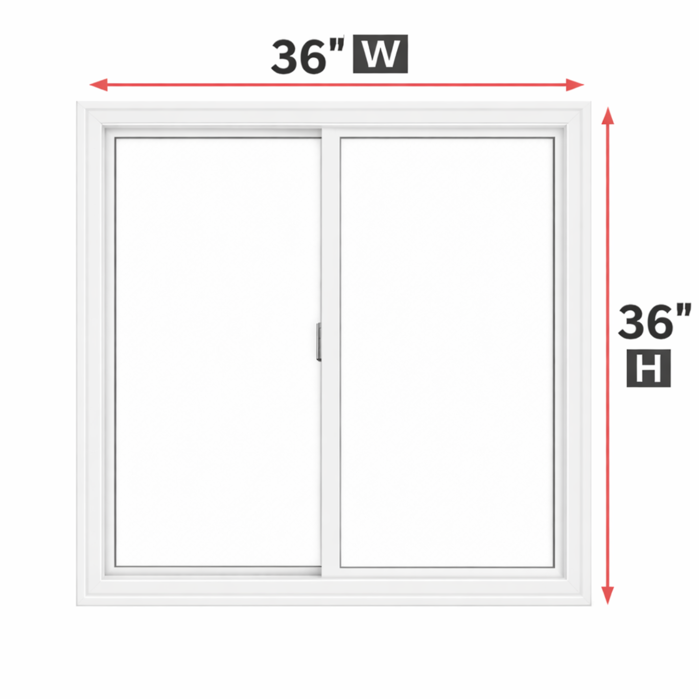 Double Slider Window 36-inch W x 36-inch H