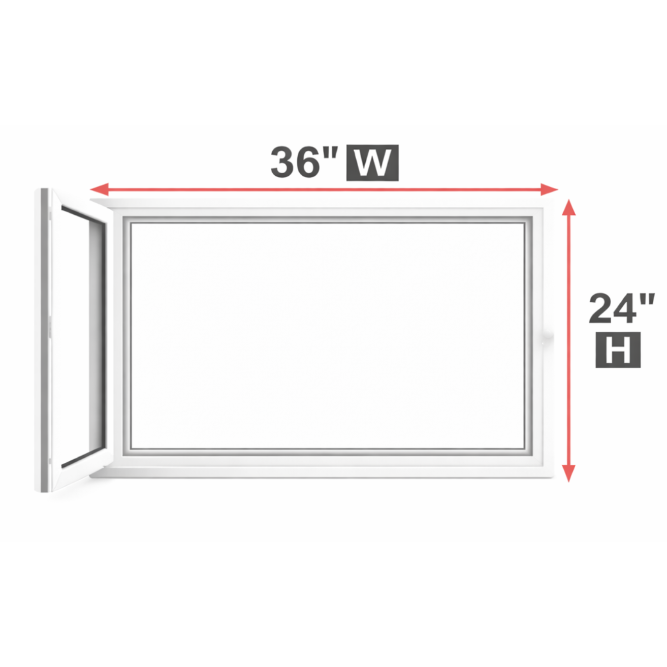 Hopper/Egress Window 36-inch W x 24-inch H