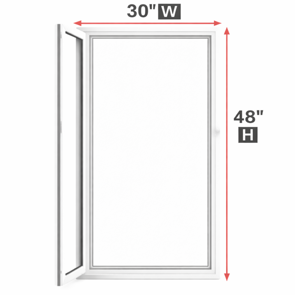 Hopper/Egress Window 30-inch W x 48-inch H