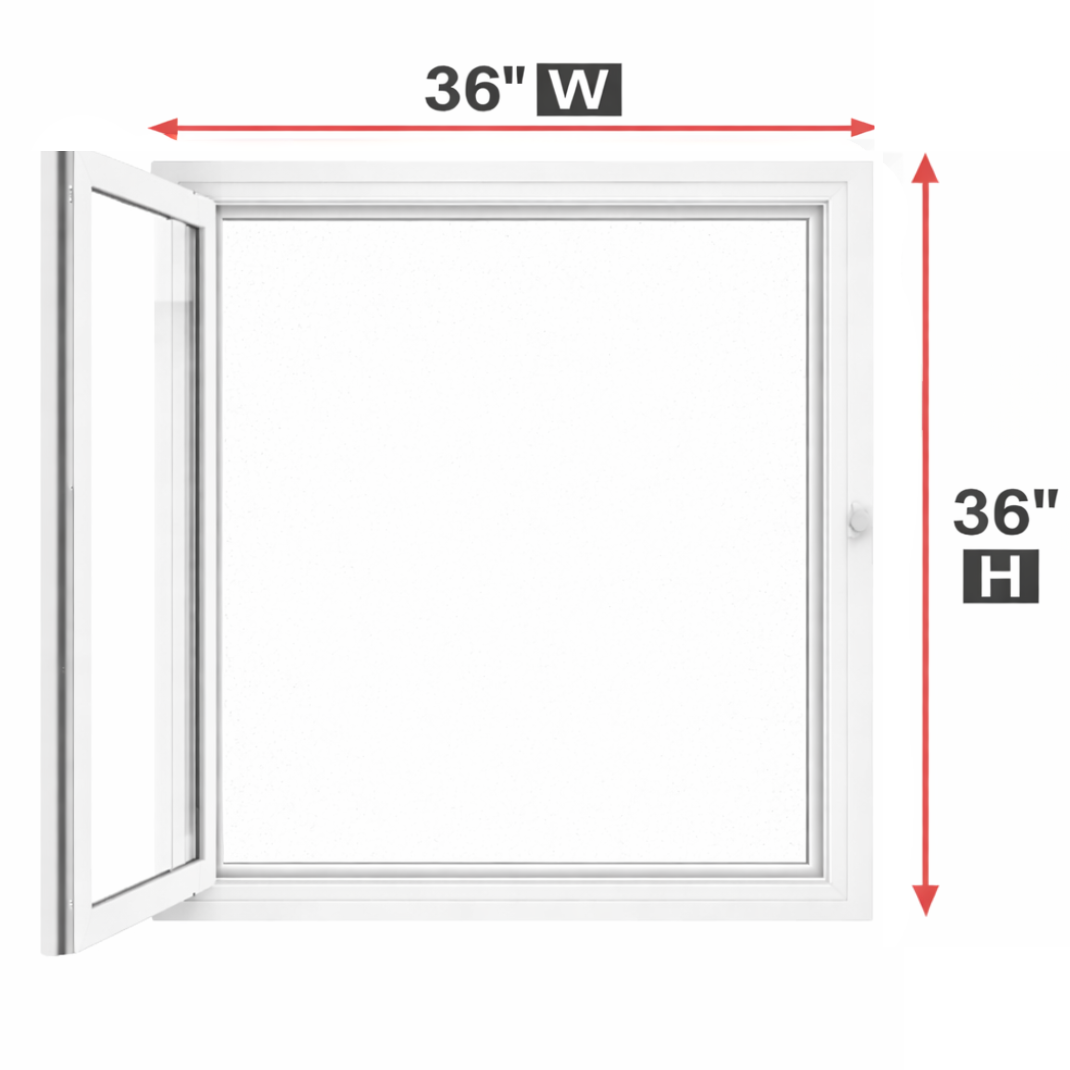 Hopper/Egress Window 36-inch W x 36-inch H