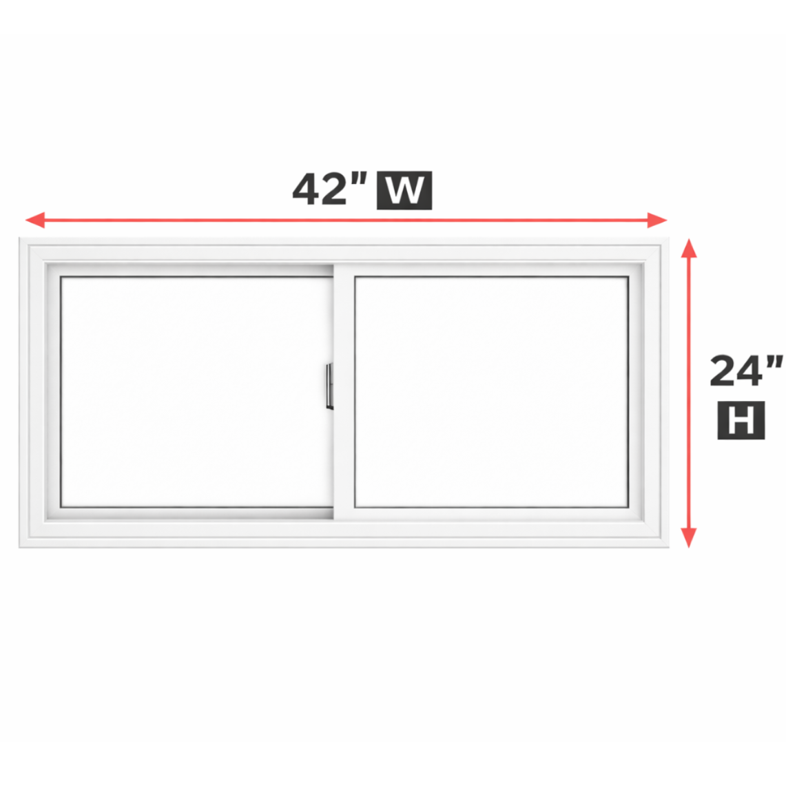Double Slider Window 42-inch W x 24-inch H