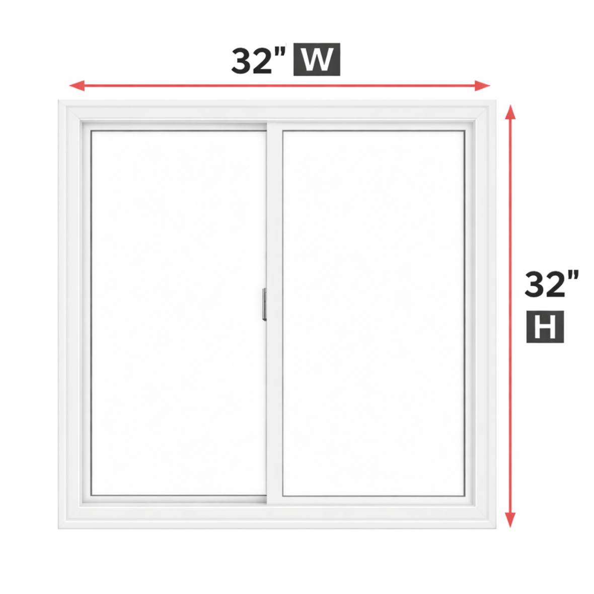 Double Slider Window 32-inch W x 32inch H