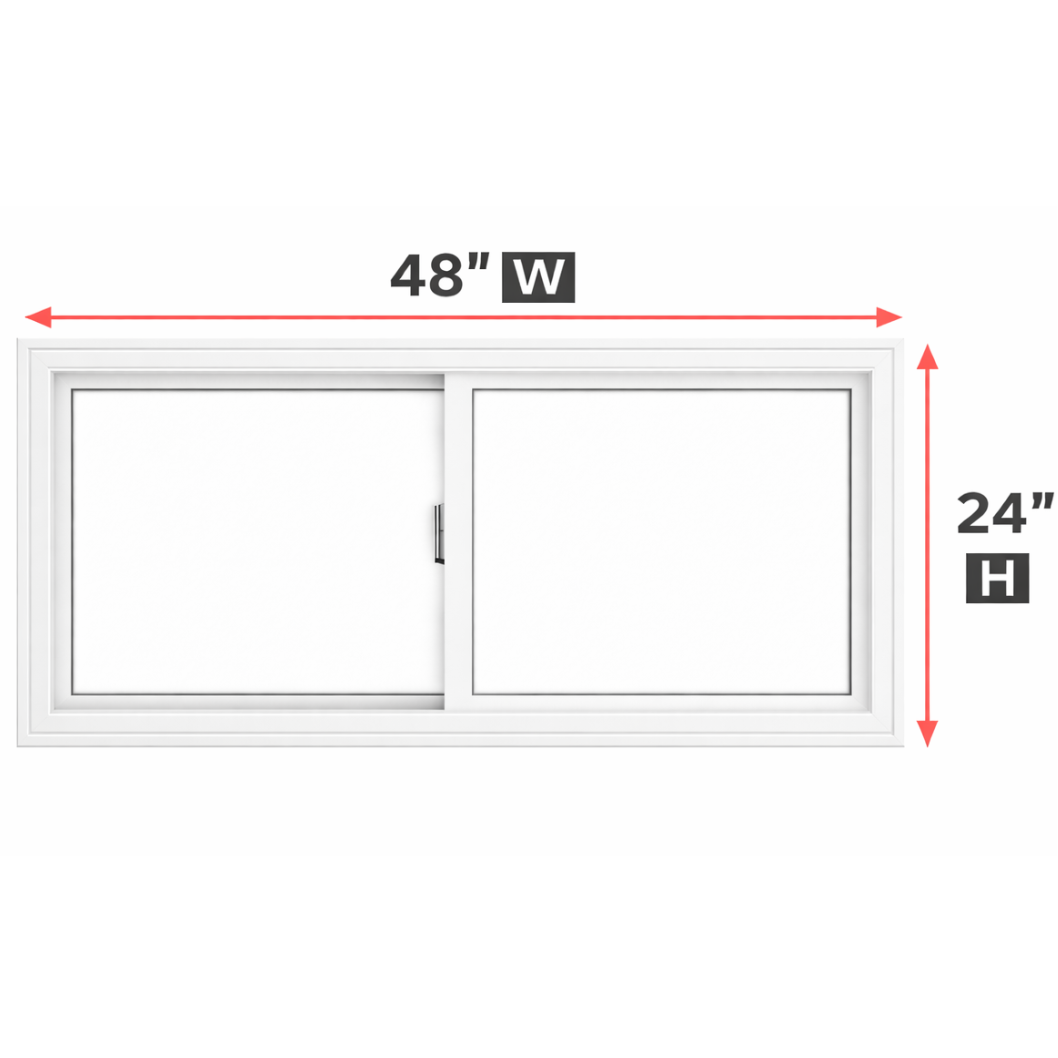 Double Slider Window 48-inch W x 24-inch H