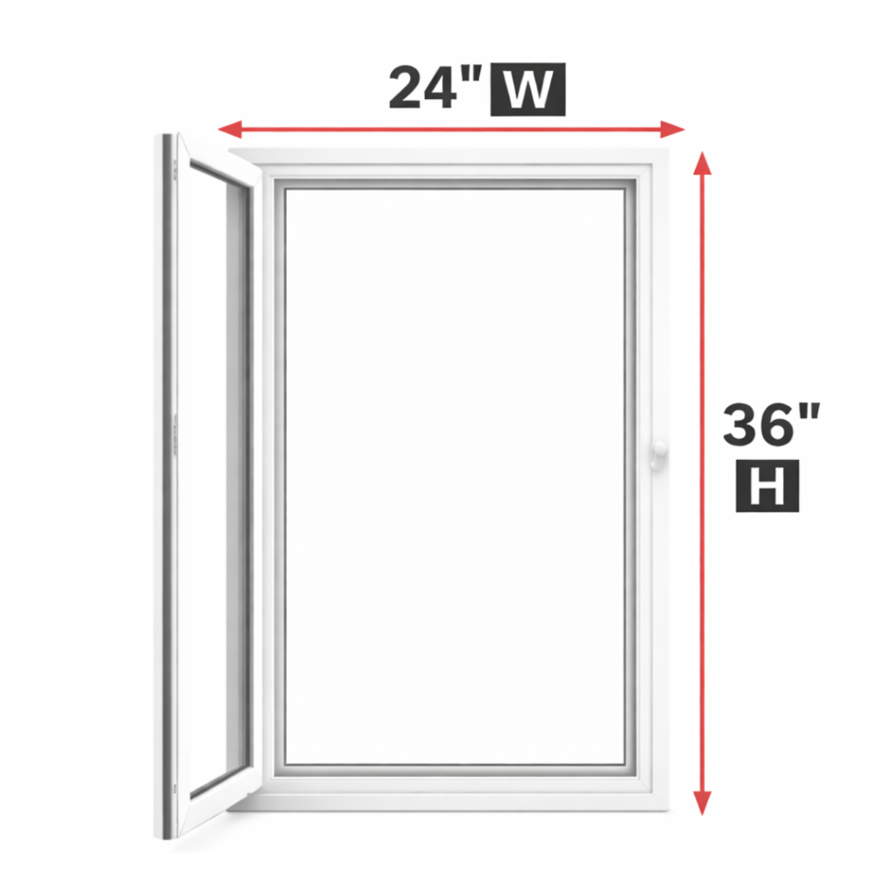 Hopper/Egress Window 24-inch W x 36-inch H