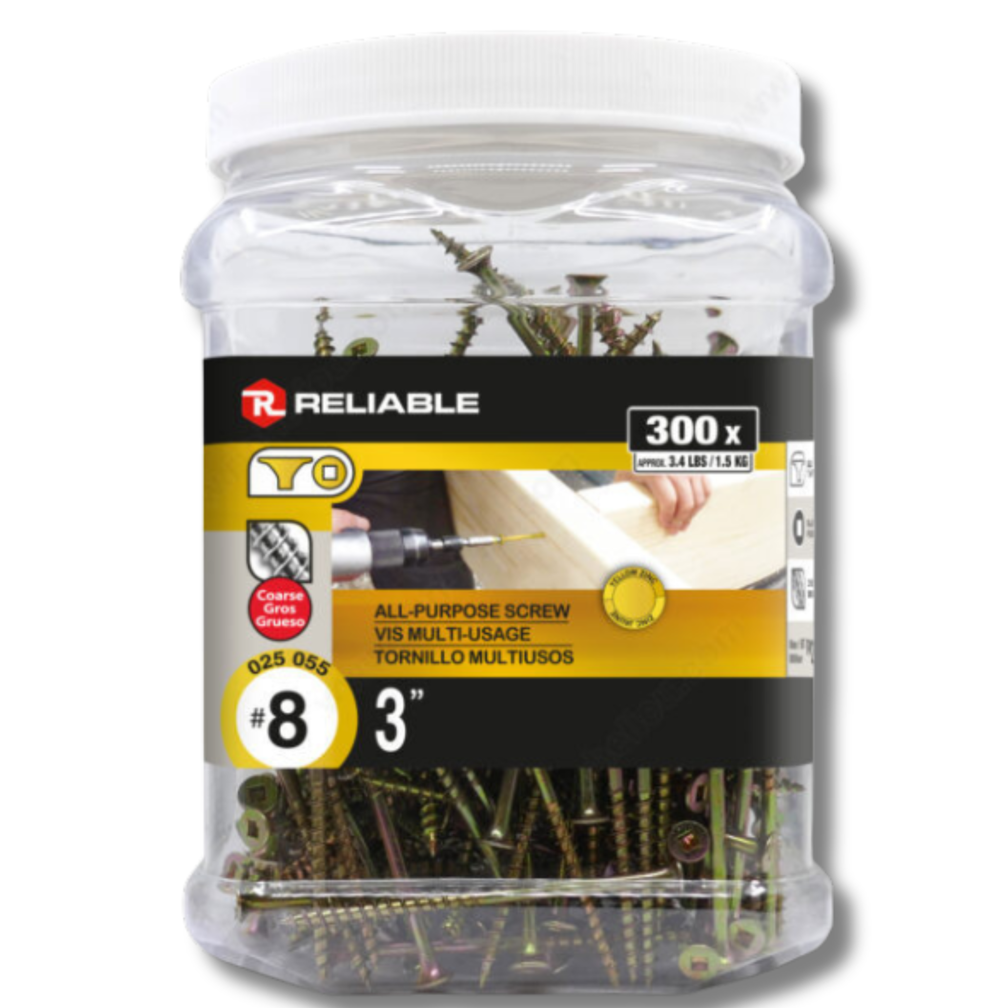 Construction Screw 8 X 3"(300) Jar Golden Screw