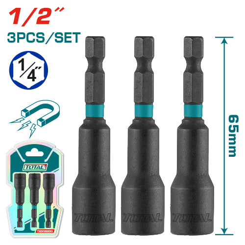 3 Pcs 1/2″X2-9/16″ impact magnetic nutsetter