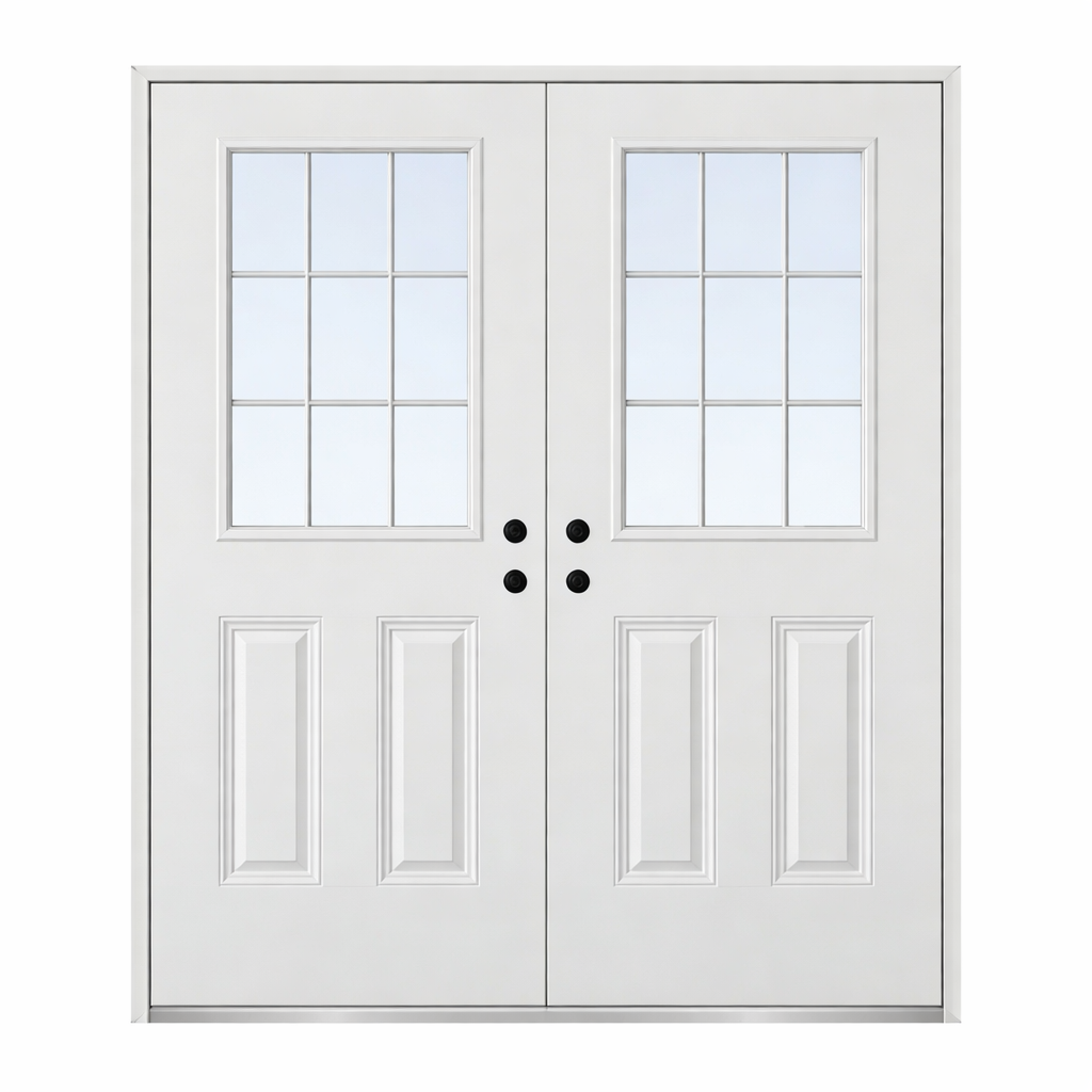 Half Glass Steel Insulated Doors