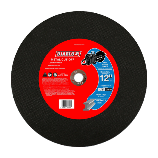 12 in. x 1/8 in. x 20 mm Metal Cut-Off Blade