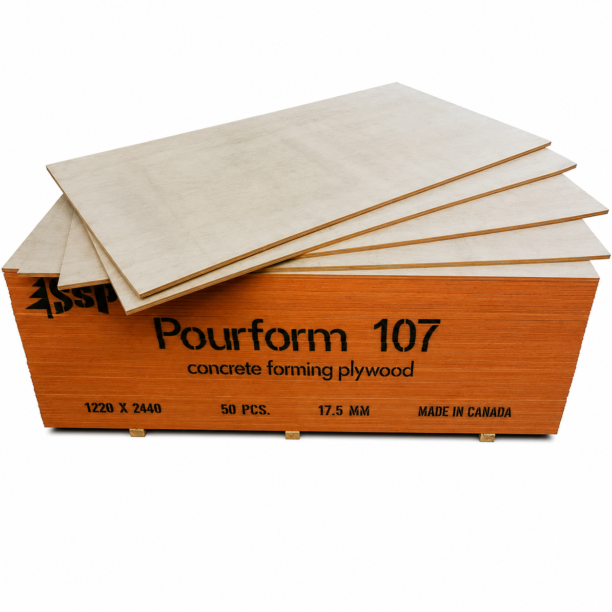 7.5mm Pourform 107 Form Plywood 4 ft. x 8 ft. | Concrete Forming Plywood