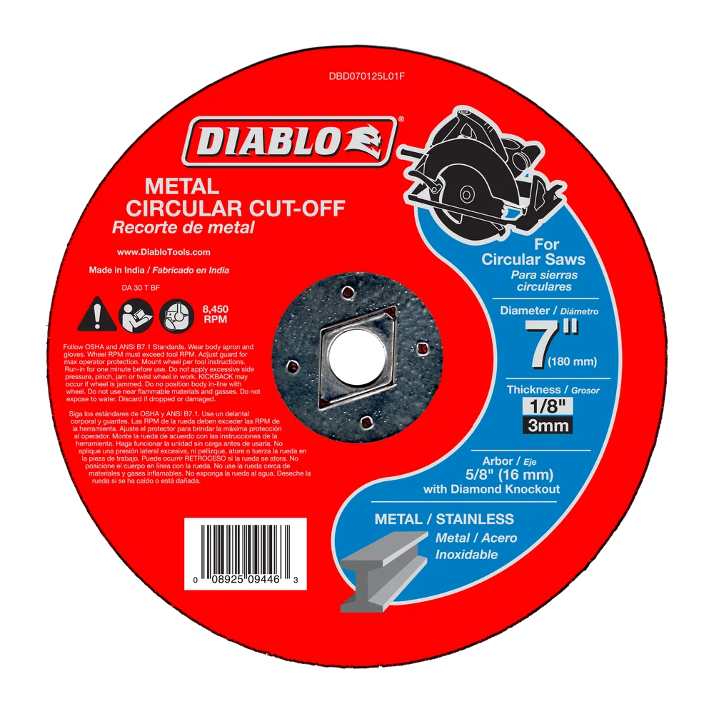 diablo 7 in. x 1/8 in. x 5/8 in. Metal Cut-Off Disc