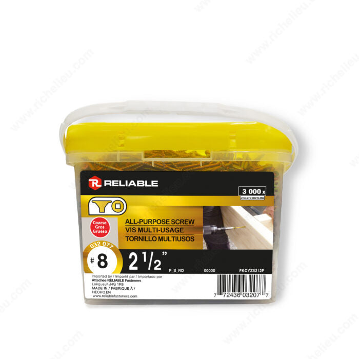 All-purpose Construction Screw 8 x 2-1/2"(Golden Screw) 3000 Pail