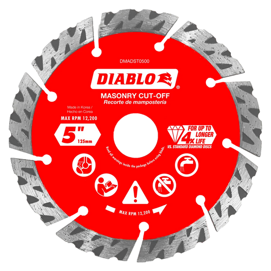 Diablo 5 in. Diamond Segmented Turbo Cut-Off Discs for Masonry