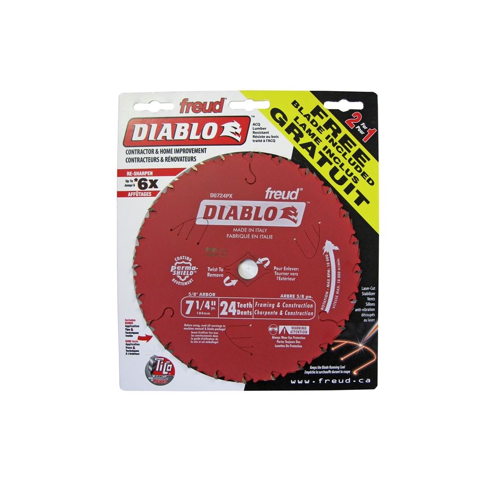 DIABLO 7-1/4" Demolition Circular Saw Blade - 24T Carbide 2 Pack