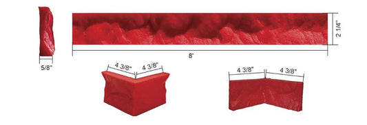 RED STAMP 2 1/4" CUT STONE FORM LINER