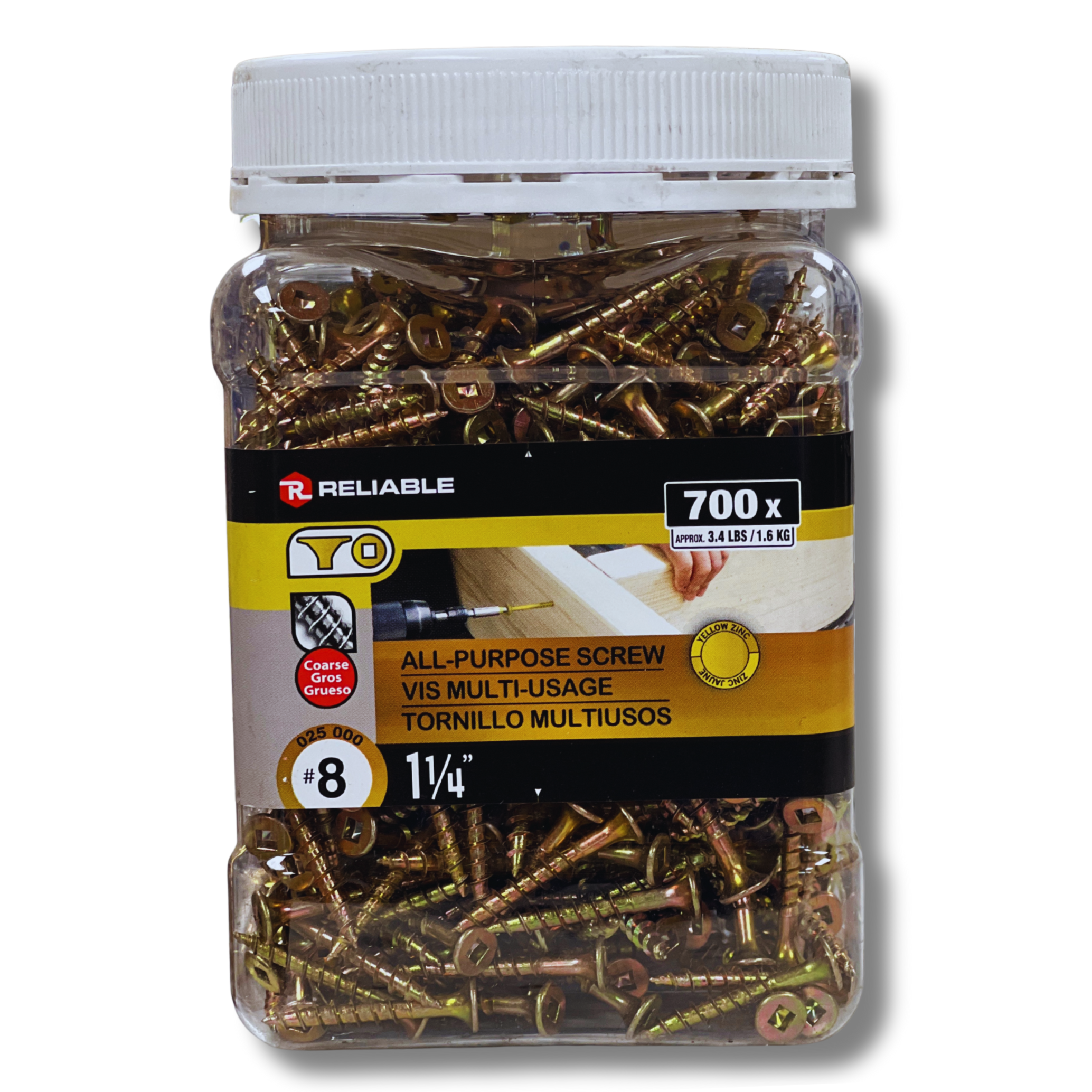 Construction Screw 8x1-1/4 (700) Jar Golden Screw
