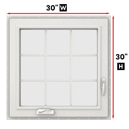 Casment Window 30-inch W x 30-inch H