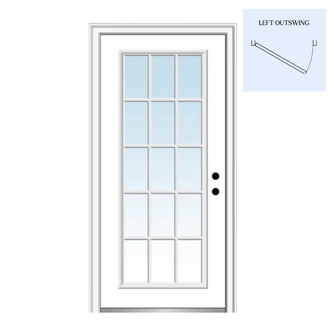 Full  Glass 34"X80" Outswing Door