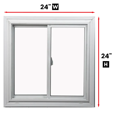 Double Slider Window 24-inch W x 24-inch H