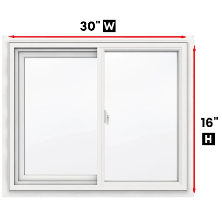 Double Slider Window 30-inch W x 16-inch H