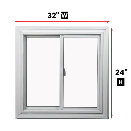 Double Slider Window 32-inch W x 24-inch H