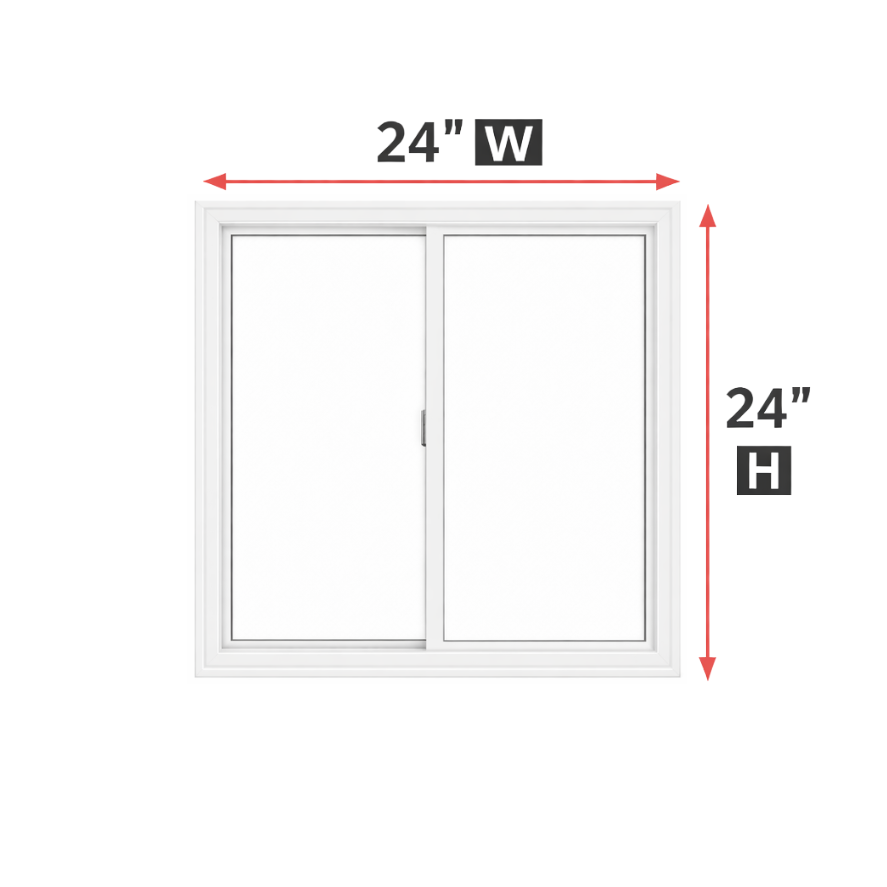 Double Slider Window 24-inch W x 24-inch H