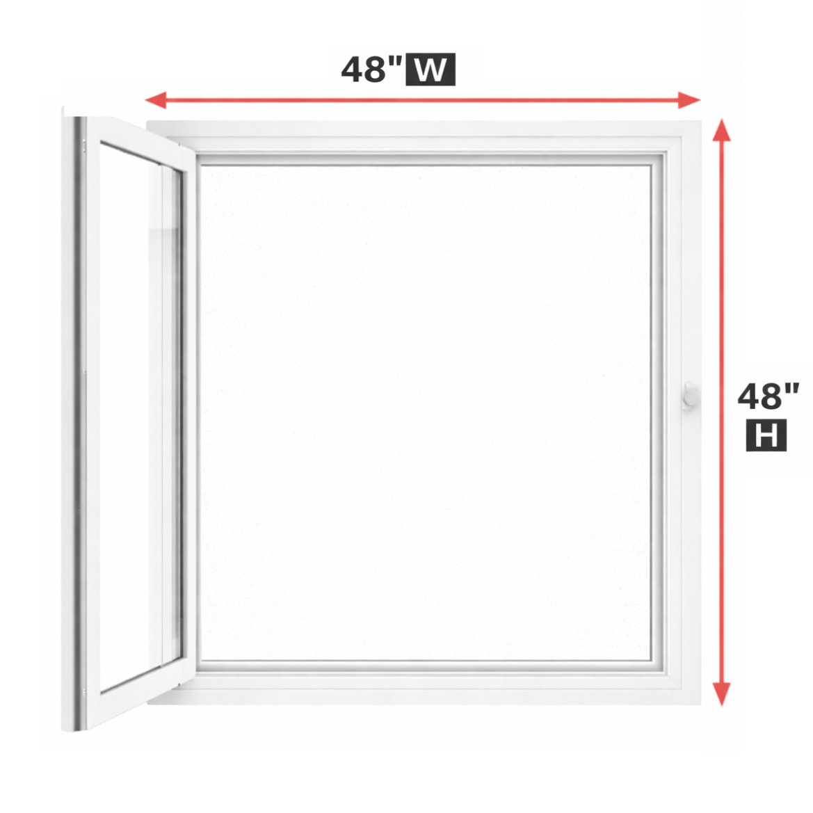 Hopper/Egress Window 48-inch W x 48-inch H