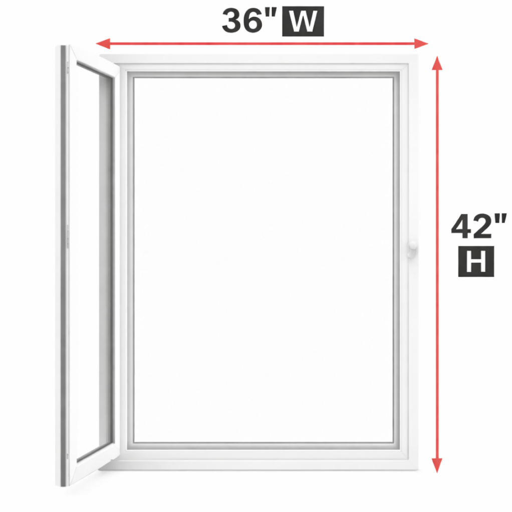 Hopper/Egress Window 36-inch W x 42-inch H
