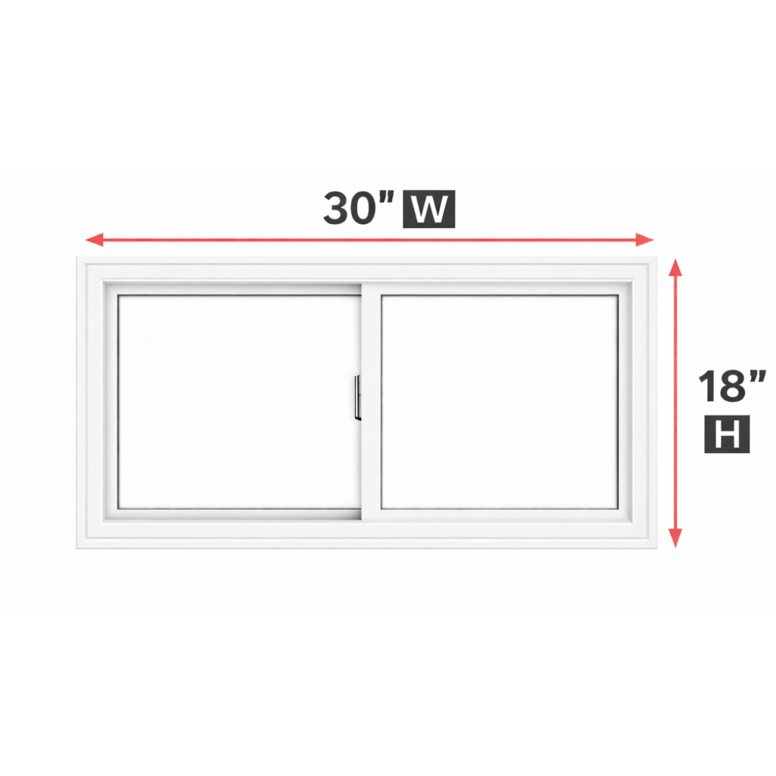 Double Slider Window 30-inch W x 18-inch H