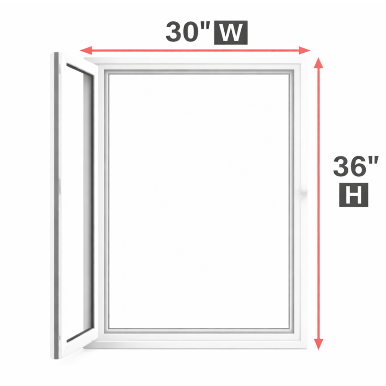 Hopper/Egress Window 30-inch W x 36-inch H