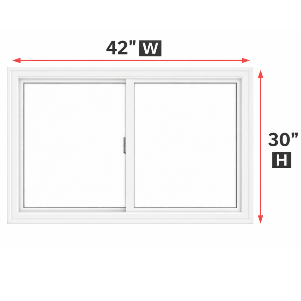 Double Slider Window 42-inch W x 30-inch H
